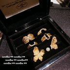 537HAO Gold-Plated Brushed Butterfly Ring