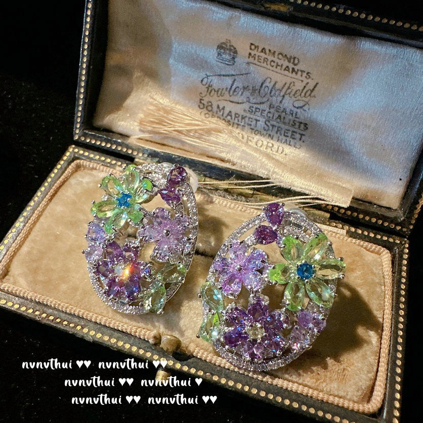 Marguerite Sunflower Gemstone Earrings