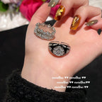Italian Vintage Arc-Shaped Milky Way Gemstone Ring