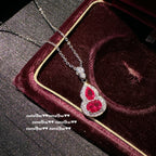 902CC Rubellite Pink Gourd Zircon Necklace