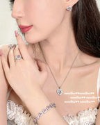 Sweetheart Peach Pink Love Gemstone Bracelet Set