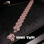 Mozambique Pink Teardrop Gemstone Necklace Earring