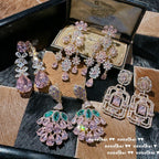 433CA Pink Teardrop Flower Earrings