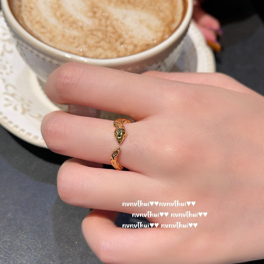 495HAO Cross Vajra Zirconia Open Ring