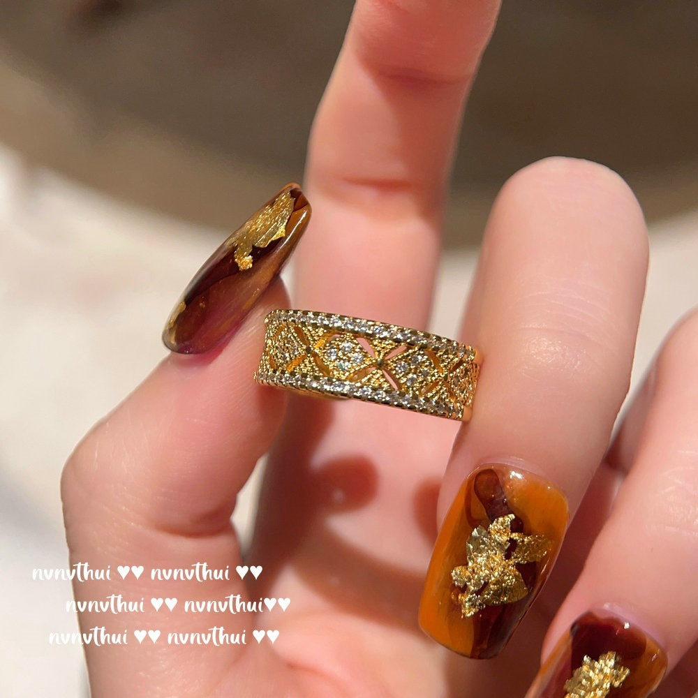 495HAO Cross Vajra Zirconia Open Ring