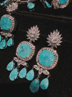 Aquamarine Teardrop Fringe Gemstone Necklace
